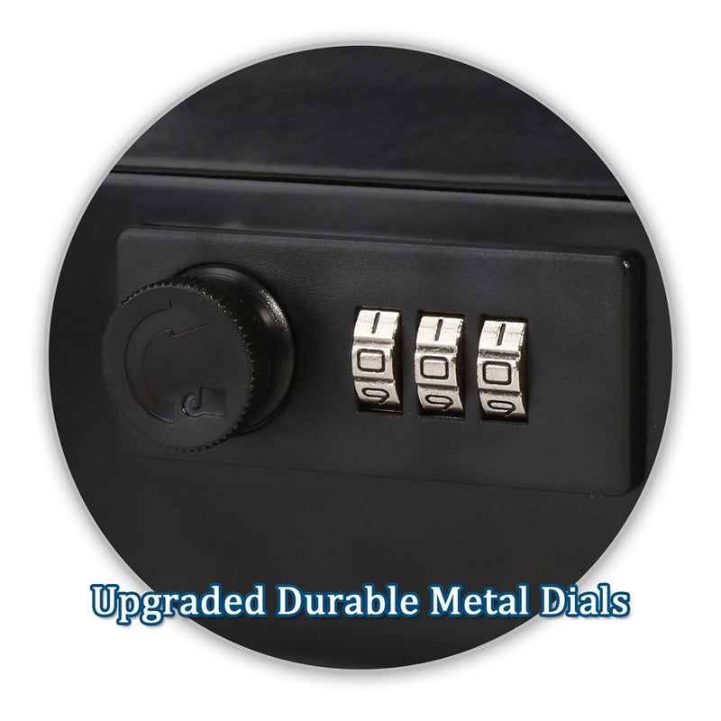 Jssmst Locking Large Metal Cash Box with Money Tray, Money Box with Combination Lock, Black - Image 2